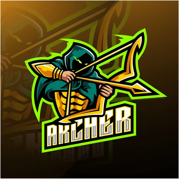 Archer Esport Disegno Logo Della Mascotte — Foto Stock