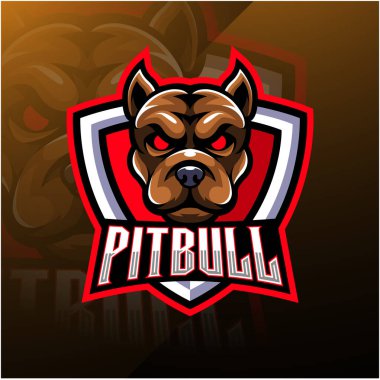 Pitbull baş esport maskotu Logo