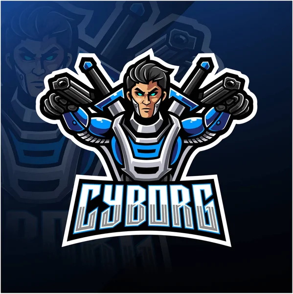 Cyborg Esport Mascota Logo Design —  Fotos de Stock
