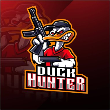 Ördek avcısı esport maskot logo tasarımı