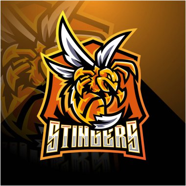 Kızgın arı esport maskot logosu tasarımı