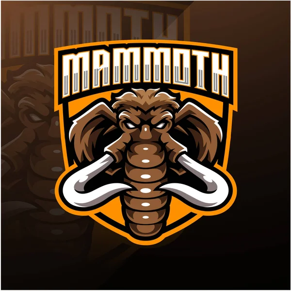 Mammoth Head Esport Mascot Logo Design — ストック写真
