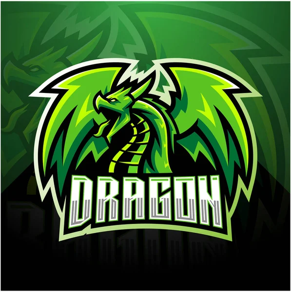Dragon Esport Maskot Logotyp Design — Stockfoto