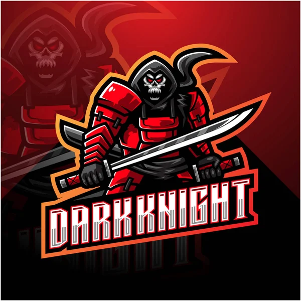 Dark Knight Esport Mascot Logo Design — Stock Photo, Image