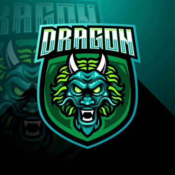 Dragon Hoofd Esports Mascotte Logo Ontwerp — Stockfoto