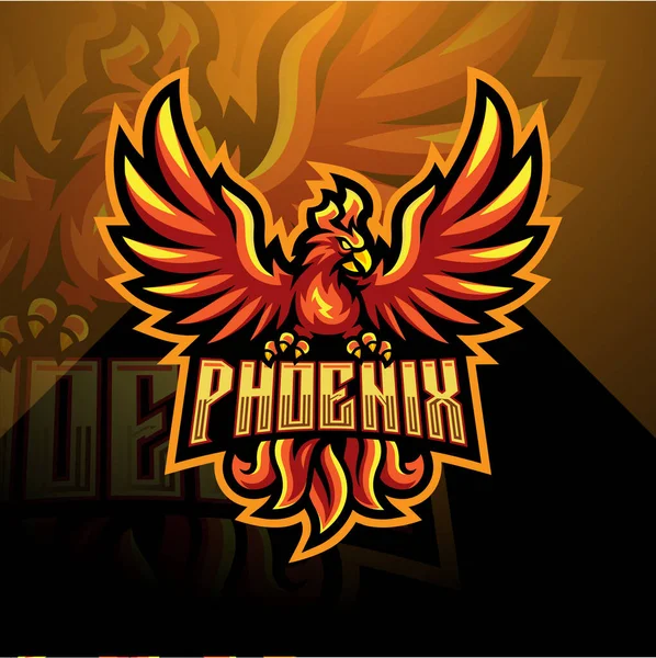 Phoenix Esport Maskottchen Logo Design — Stockfoto