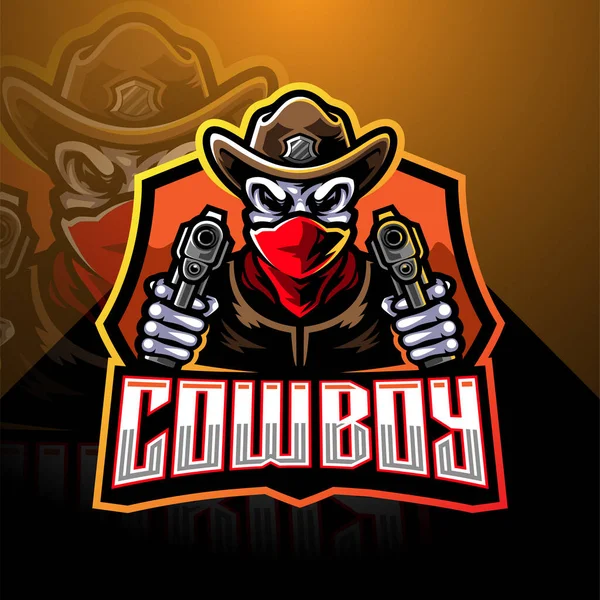 Cowboy Esport Mascota Logo Design —  Fotos de Stock
