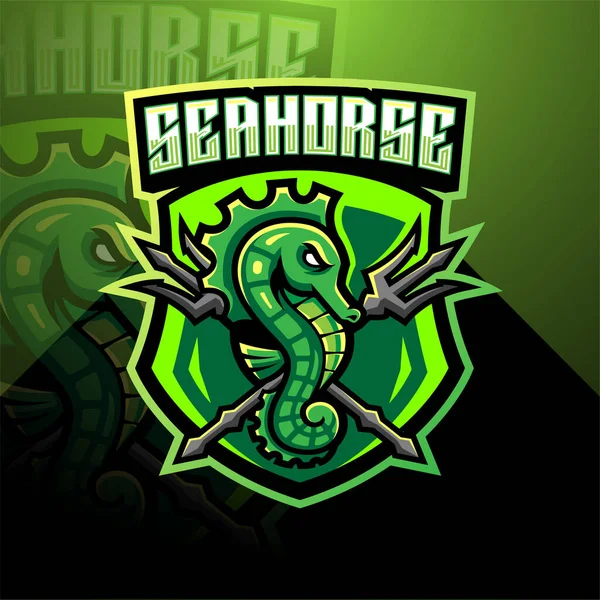Seahorse Esport Mascot Logo Design — 스톡 사진