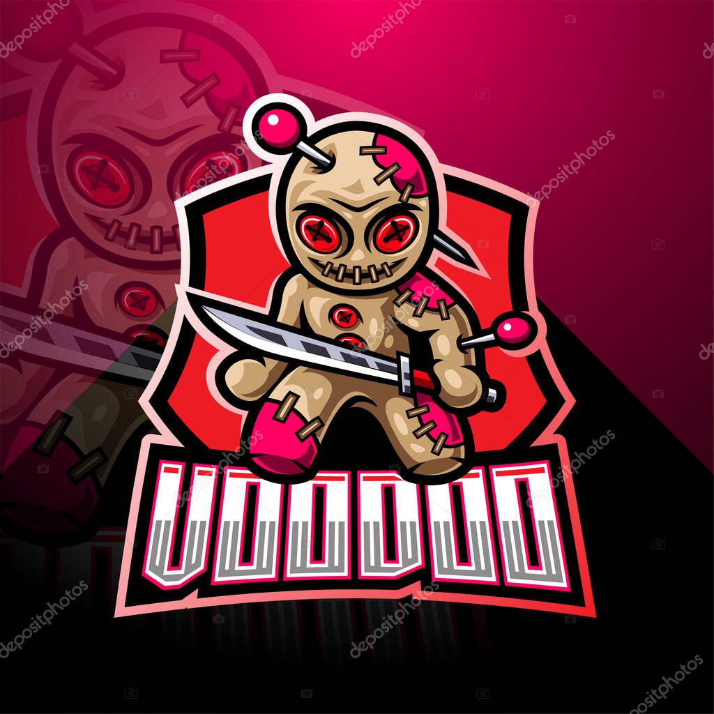 Voodoo esport mascot logo design