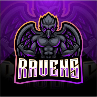 Raven Esport maskot logosu tasarımı