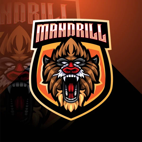 Mandril Esport Mascota Logo Design — Foto de Stock
