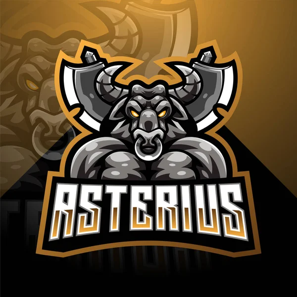 Asterius Esport Mascote Logotipo Design — Fotografia de Stock
