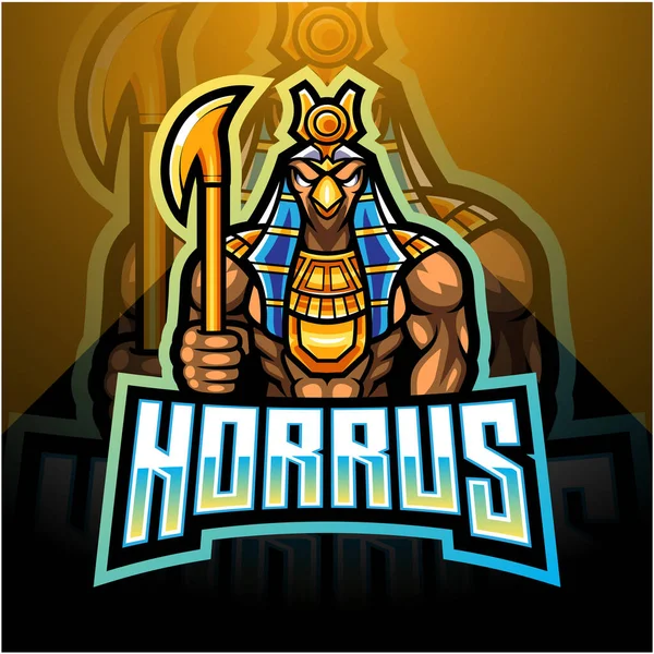 Horus Esport Mascotte Logo Ontwerp — Stockfoto