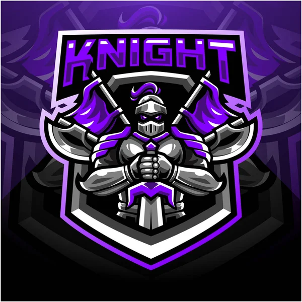 Diseño Del Logotipo Mascota Knight Esport — Foto de Stock