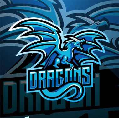 Dragon esport maskot logosu tasarımı