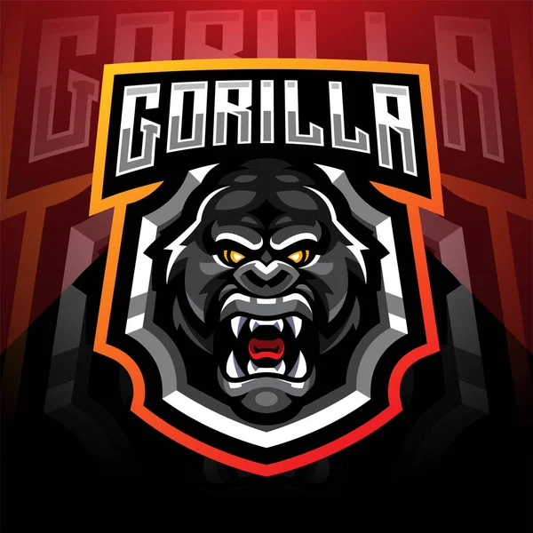 Gorila Cabeça Esport Mascote Logotipo Desain — Fotografia de Stock