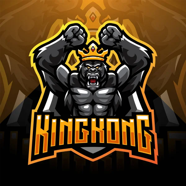 Kingkong Esport Mascote Logotipo Design — Fotografia de Stock