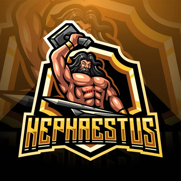 Hephaestus Esport Mascotte Logo Ontwerp — Stockfoto