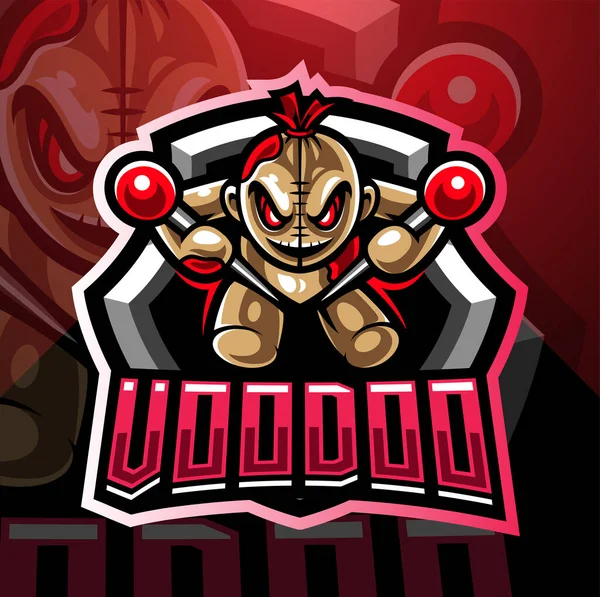 Voodoo Esport Maskot Logotyp Design — Stockfoto