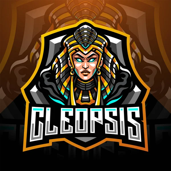 Cleopsis Esport Mascot Logo Design — Stock Photo, Image