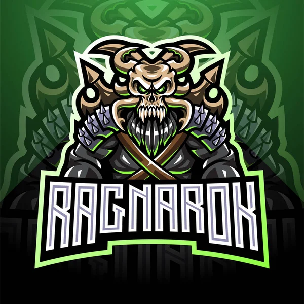 Ragnarok Esport Mascota Logo Design —  Fotos de Stock
