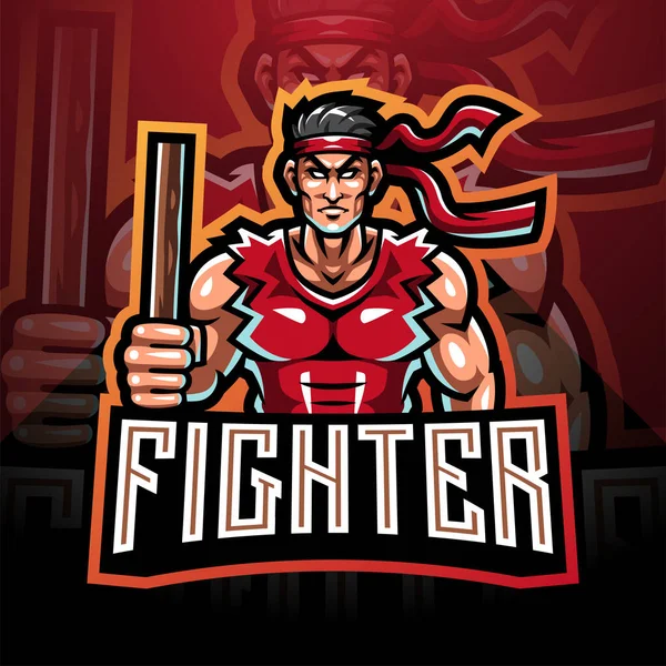 Diseño Del Logo Mascota Del Deporte Combate — Foto de Stock