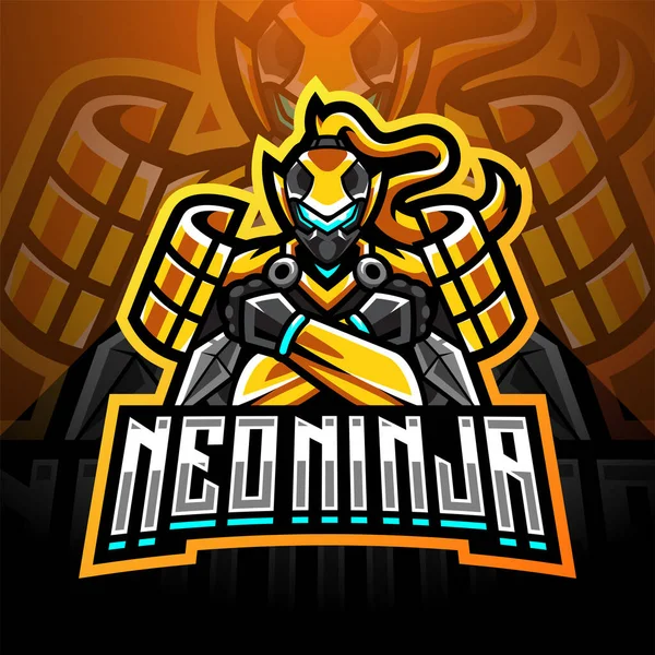 Neo Ninja Esport Mascot Logo Design — Stock Photo, Image
