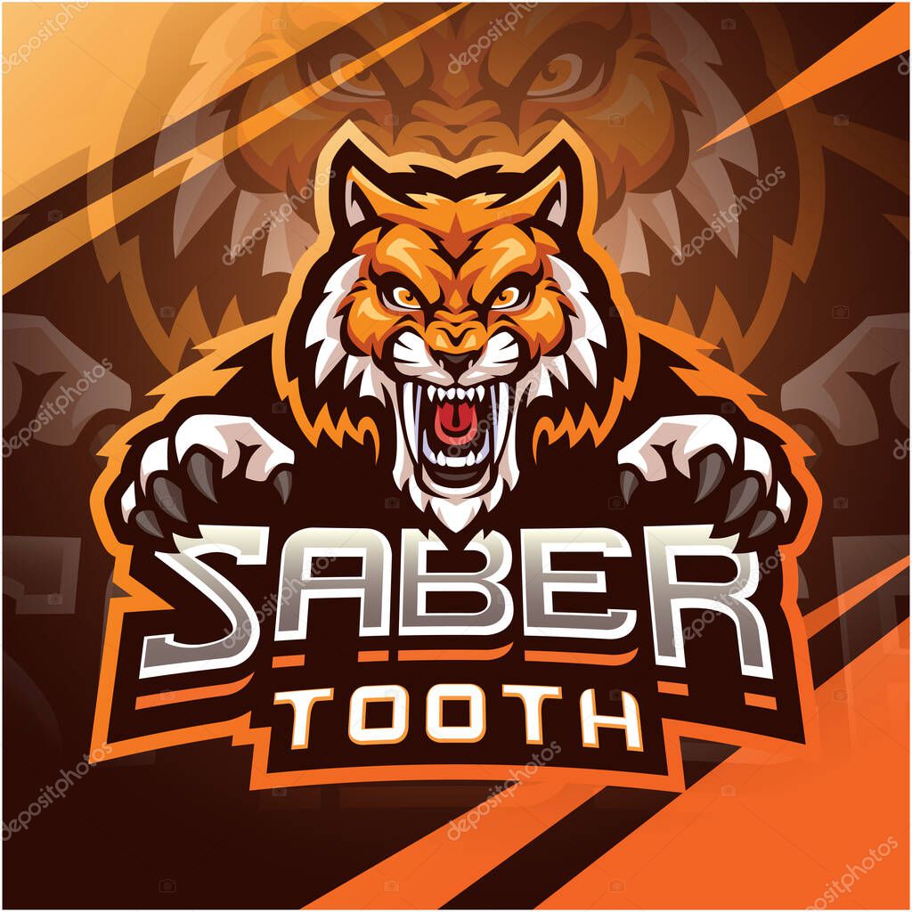 Sabertooth esport mascot logo design