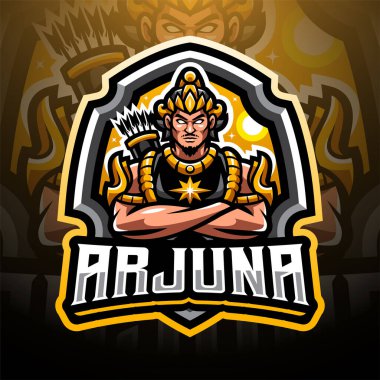 Arjuna esport maskot logosu tasarımı