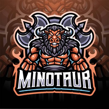 Minotaur esport maskot logosu tasarımı