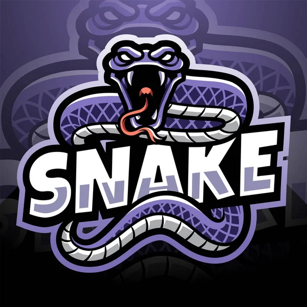 Projekt Logo Maskotki Snake Esport — Zdjęcie stockowe