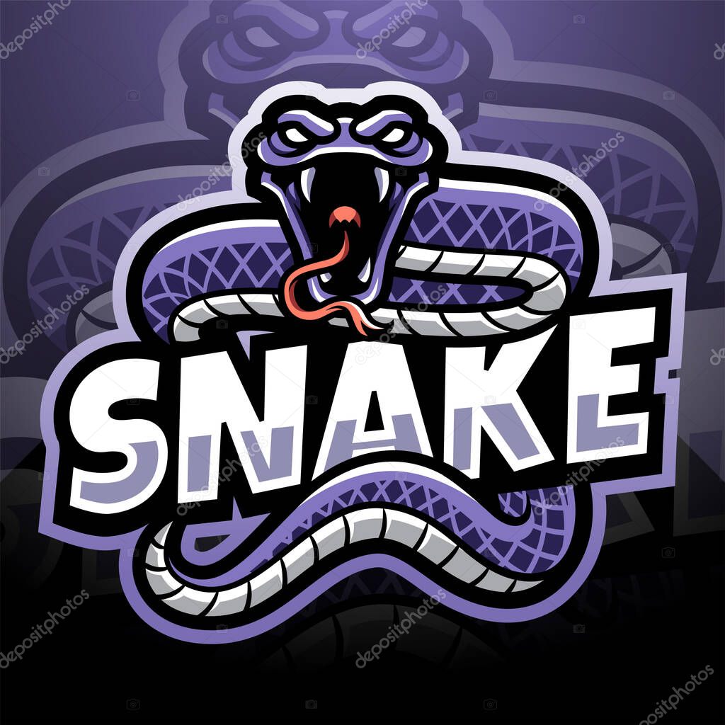 Snake esport mascot logo design