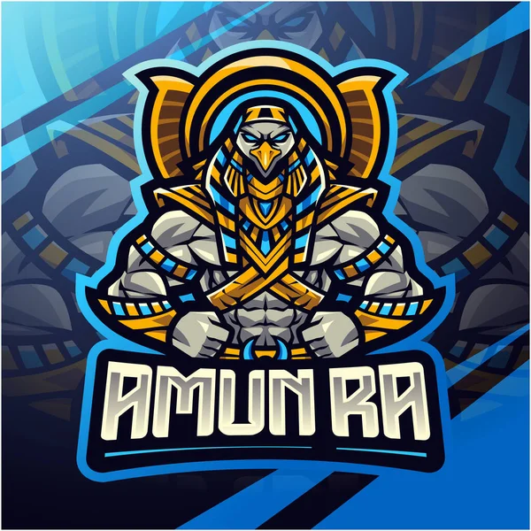 Amun Esport Mascote Logotipo Design — Fotografia de Stock