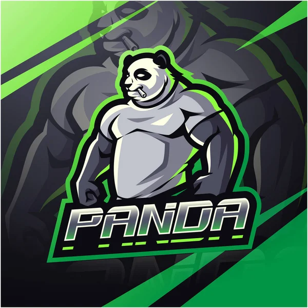 Panda Fighter Esport Maskot Logotyp — Stockfoto