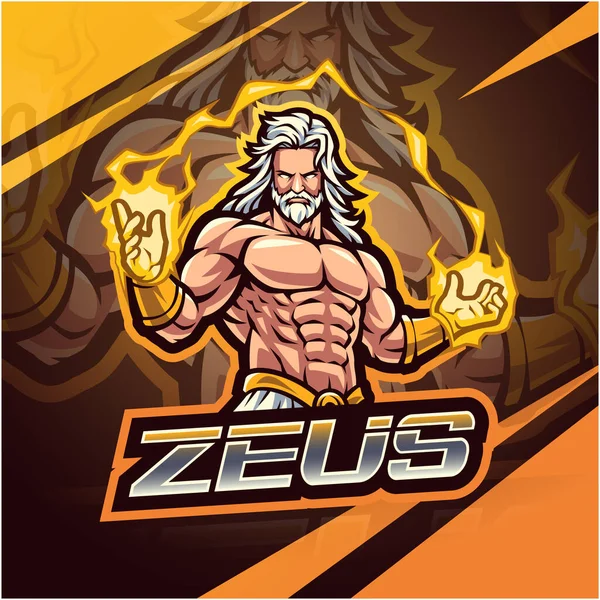 Conception Logo Mascotte Zeus Esport — Image vectorielle