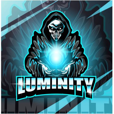 Skull wizard esport gaming mascot logo clipart