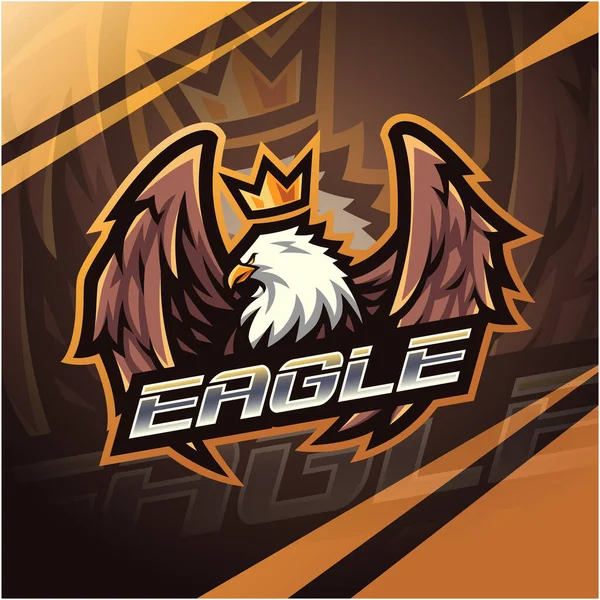 Eagle King Esport Mascot Logo Design — Stock Photo, Image