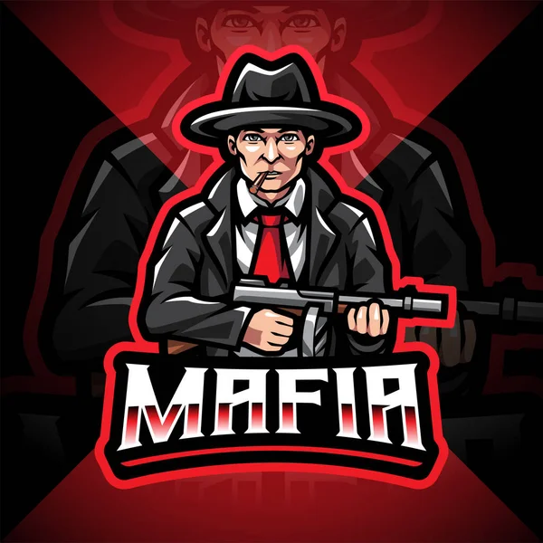 Mafia Esport Mascota Logo Juego Diseño —  Fotos de Stock