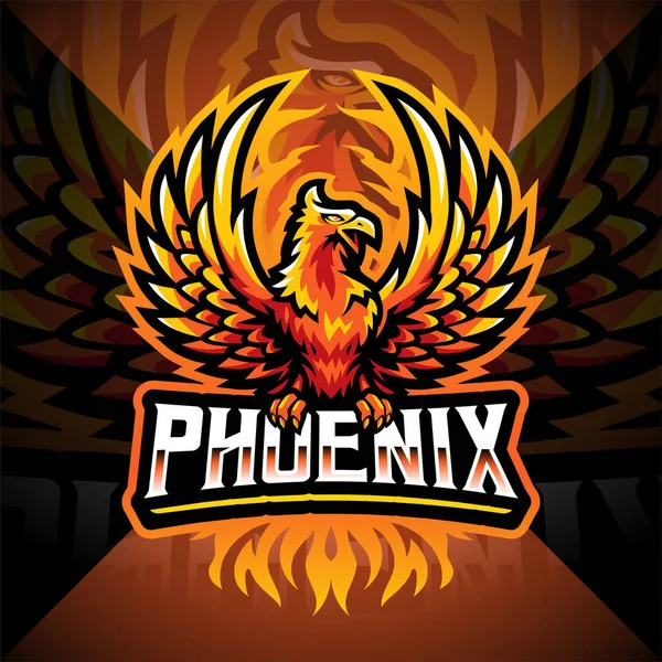 Phoenix Esport Mascot Logo Design — Stock Photo, Image