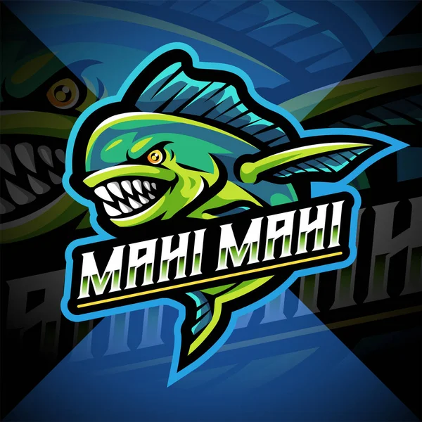 Mahi Mahi Pescado Esport Mascota Logo Design —  Fotos de Stock