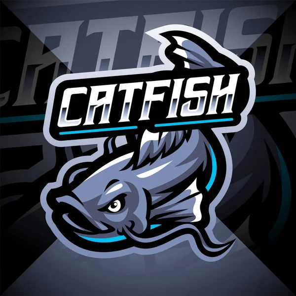 Catfish Esport Mascot Logo Design — ストック写真