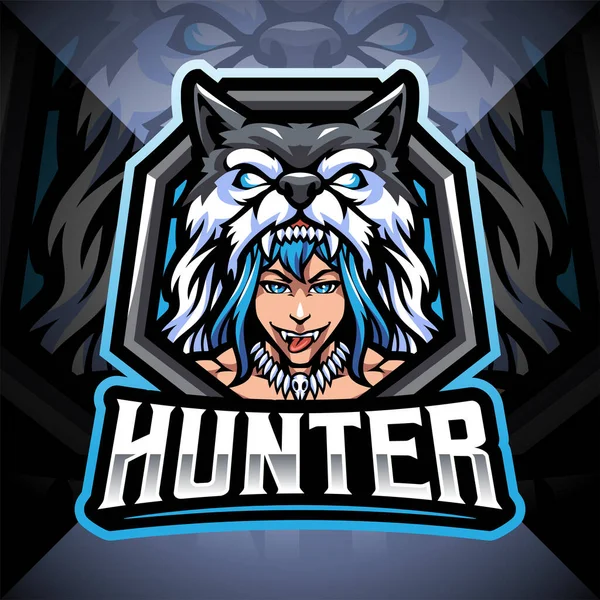 Logo Mascotte Hunter Head Esport — Photo
