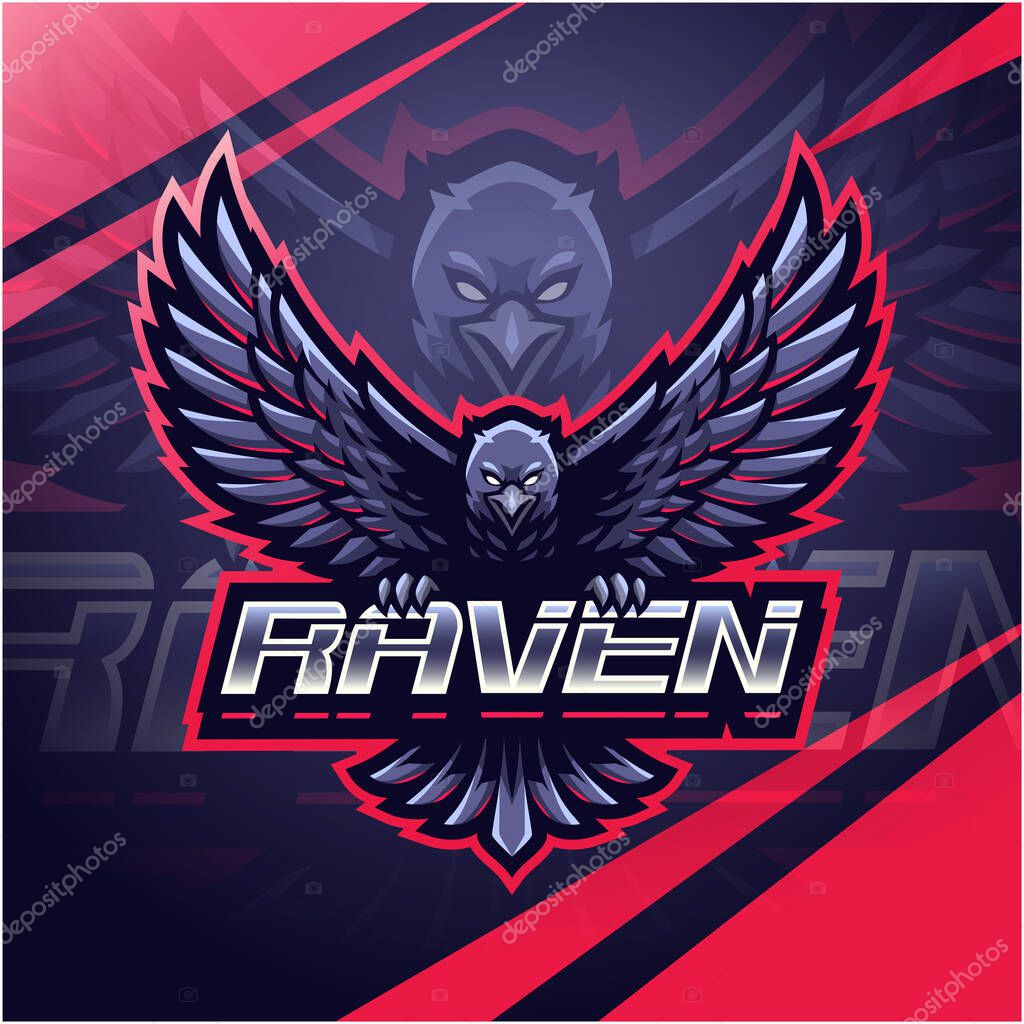 Ravens sport mascot logo design