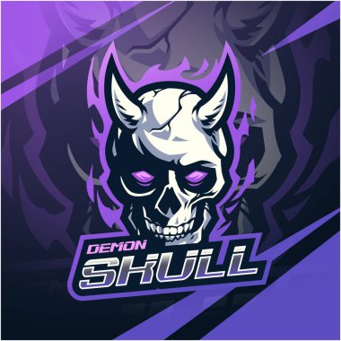 Demon skull mascot logo design clipart