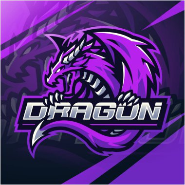 Dragon esport maskot logosu tasarımı