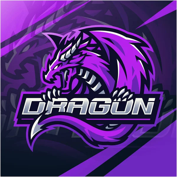Dragon Esport Projekt Logo Maskotki — Wektor stockowy