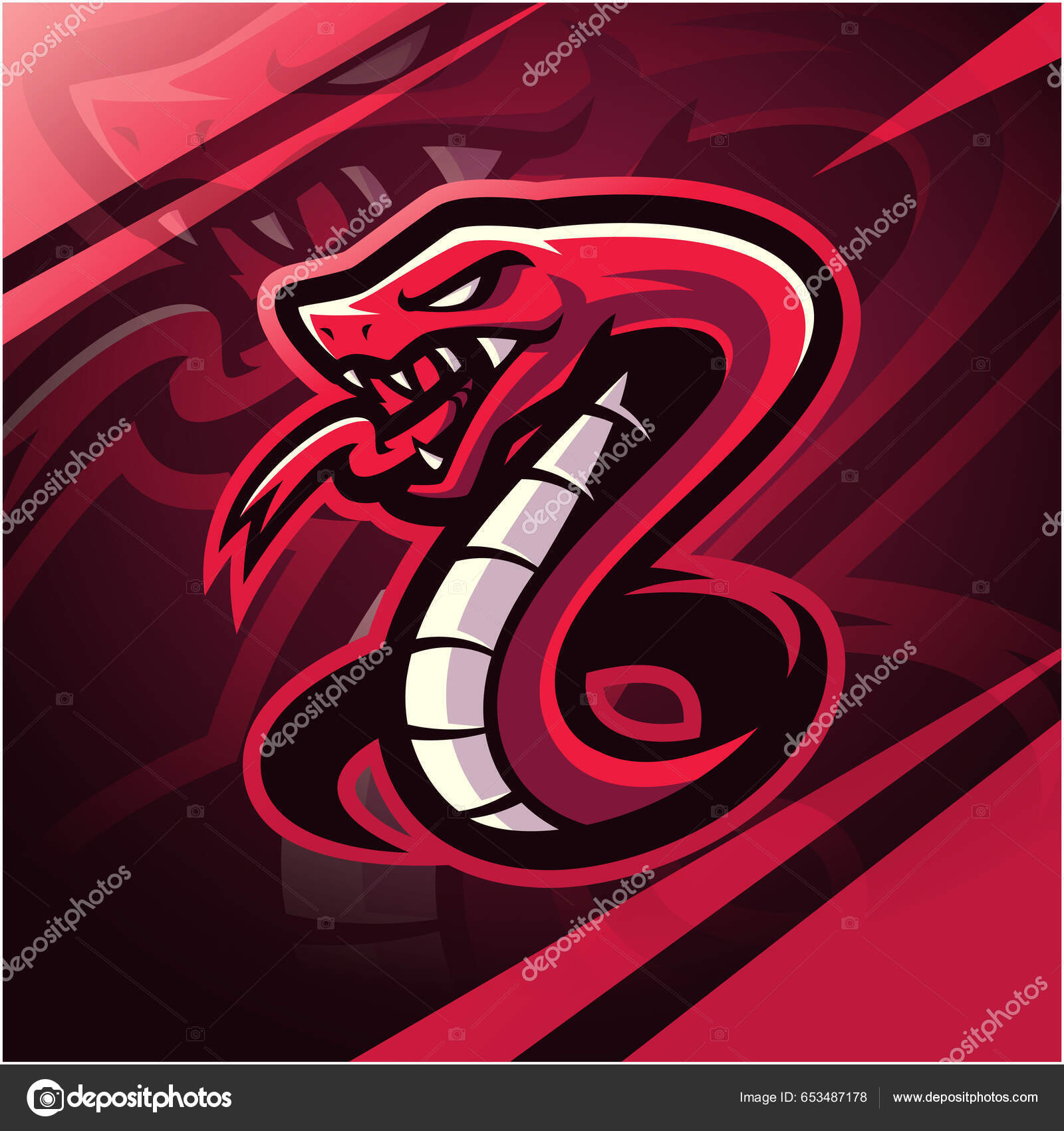Design Do Logotipo Do Mascote De Esportes De Cobra De Viper