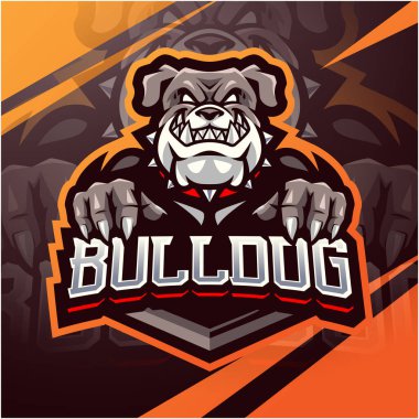 Bulldog esport mascot logo design clipart