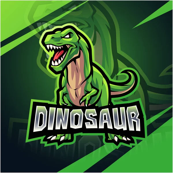 Σχεδιασμός Λογότυπου Μασκότ Dinosaur Esport — Φωτογραφία Αρχείου