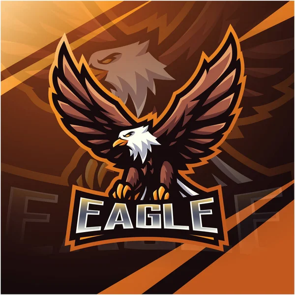 Eagle Esport Mascot Logo Design — Stock Vector